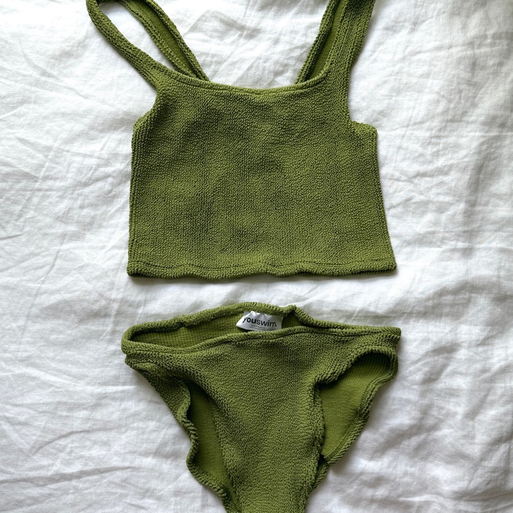 Youswim Verve Standard Waist Green Textured Bikini
